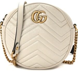 White/Cream and Gold Gucci Cross body classic bag